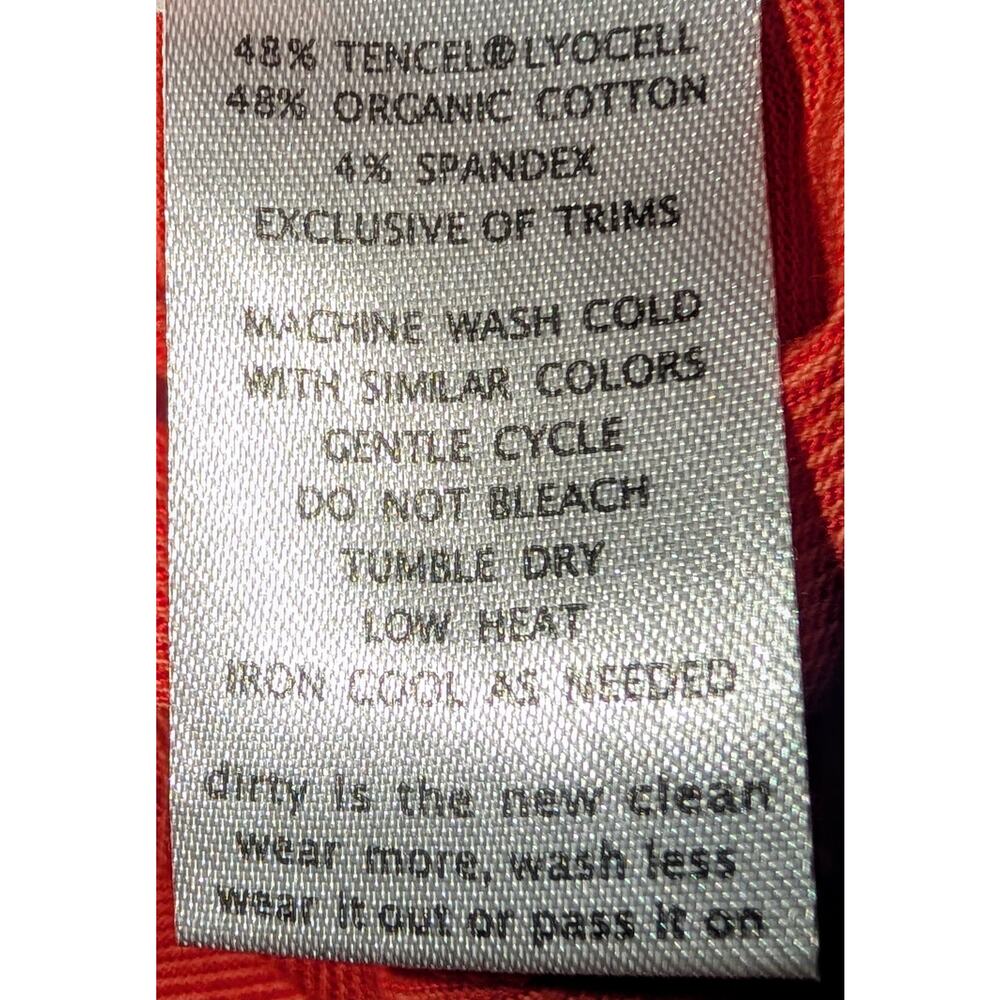 Toad & Co Women’s Marley Tee Organic Cotton Blend V‑Neck Orange Size Large - Picture 5 of 5